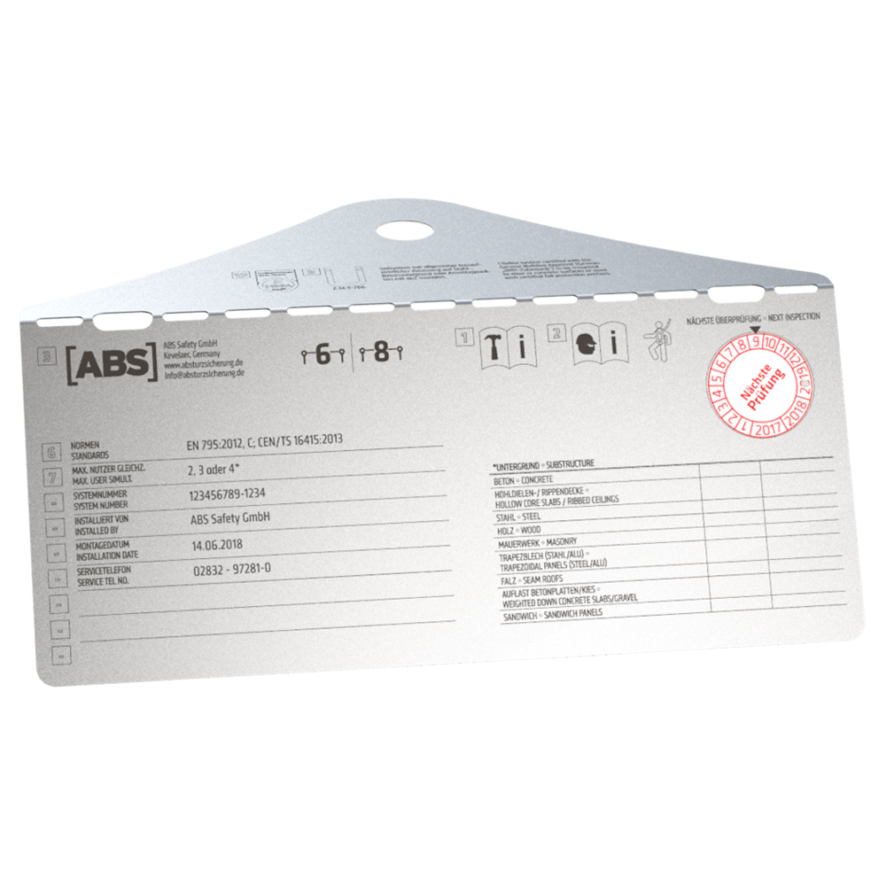 ABS specification plate