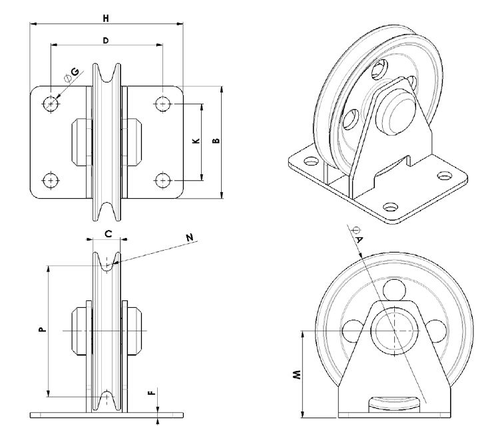 Pulley Block KB drawing