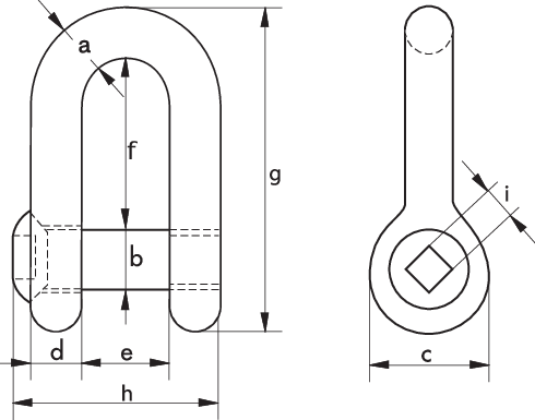 Sunken Hole Shackle G-4159 drawing